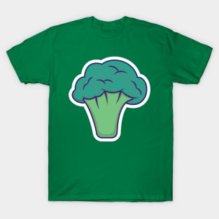 Broccoli Fresh vegetable vector illustration. Food nature icon concept. Garden fresh vegetable food broccoli logo design. T-Shirt